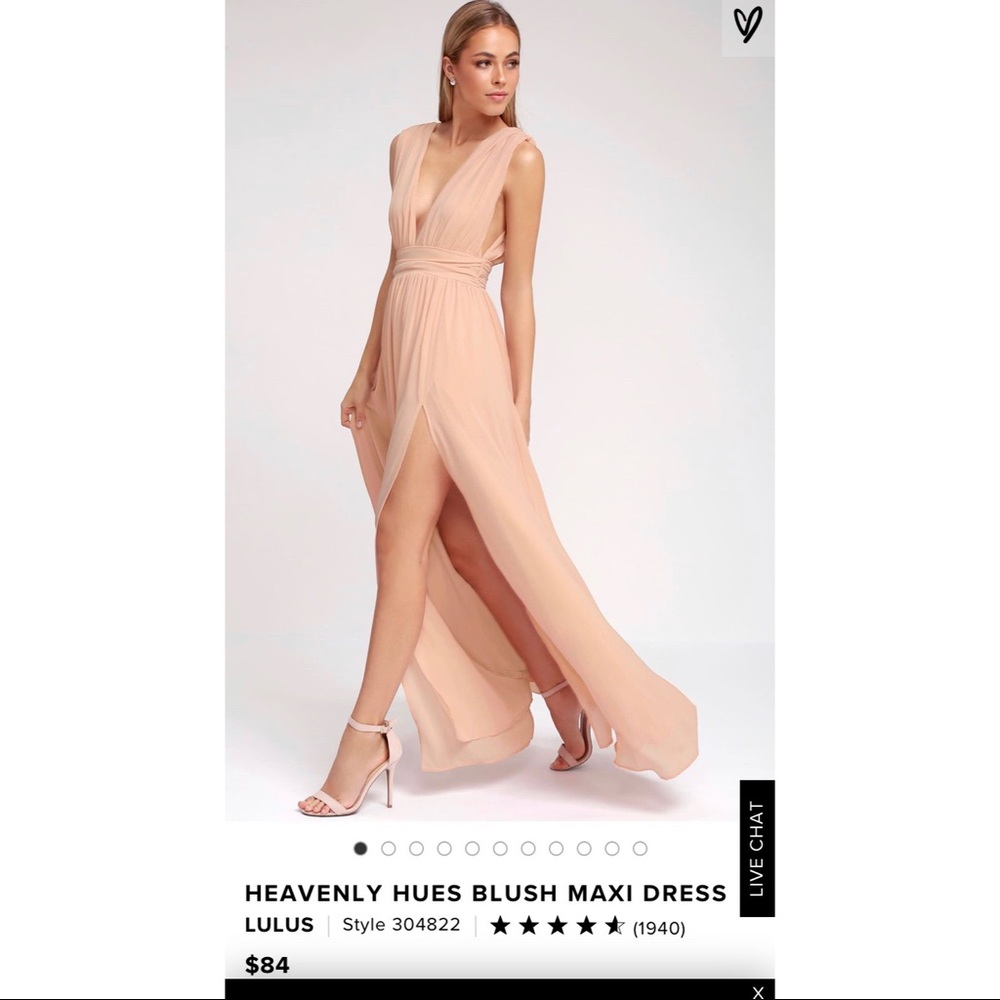 LULUS Heavenly Hues Blush Prom/Bridesmaid Dress